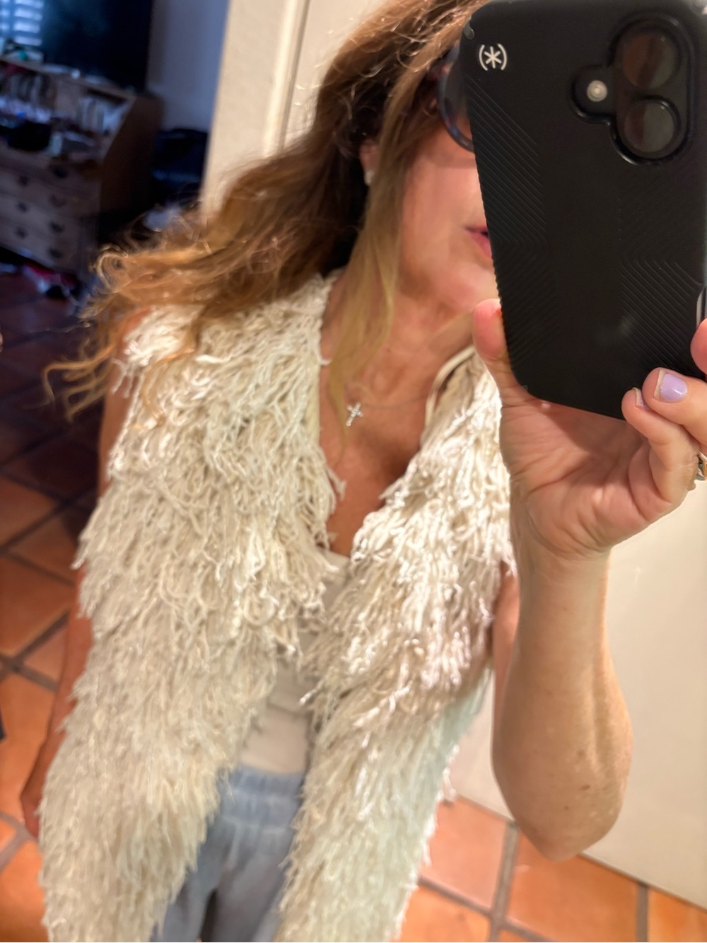 Isabel Marant Cream Fringed Open Vest